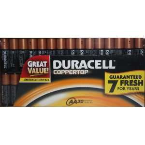  Duracell Coppertop AA Batteries 30 Count Electronics