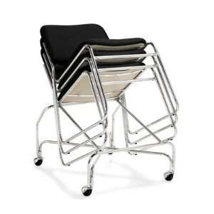 CommClad OTG11697 QL10 Armless Stacking Chair in Black with Tubular 