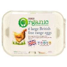 tesco organic eggs large box of 6 £ 2 10 £ 0 35 each add to basket 