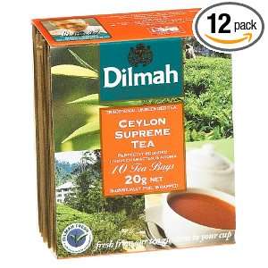 Dilmah Tea, Ceylon Supreme Tea, 10 Count Foil Wrapped Tea Bags (Pack 