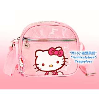 Sweet Girls Pink Kitty Rainbow Zip Small Shoulder Bag Purse B7902 