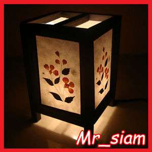 Asian Oriental Table Lamp chinese RED FLOWER LEAF Style  