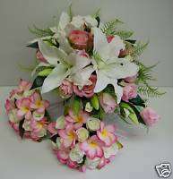 wedding flower Rose bouquet latex silk lily set  