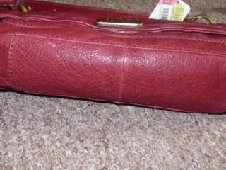New Fossil leather Elaine Flap purse handbag burgundy  