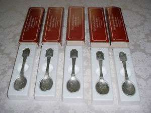 Franklin Mint Craftsmen of America Pewter Spoons  