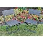  Outdoor Folding Wicker Patio Chair (Set of 2)   Finish Antique Brown