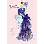   Exclusive By Buyenlarge Royal Blue Evening Dress with Fan 20x30 poster