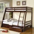 Wildon Home Mullin Twin Over Full Bunk Bed in Cappuccino