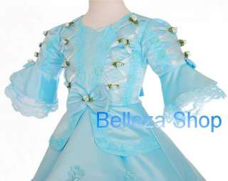 Girls Blue Vintage Victorian Pageant Dress SZ 5 6 VD2BL  