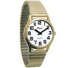  Low Vision Watches Mens Gold Tone Low Vision Watch, White Face 
