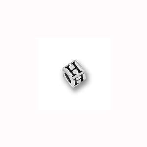  Charm Factory Pewter 4 1/2mm Alphabet Letter H Bead Arts 