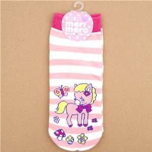  cute pink white striped socks with pink pony Toys & Games