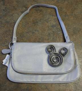 NWT Disney Parks MICKEY MOUSE Silver Zipper Tape Bag Handbag  