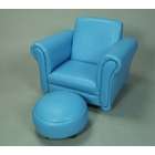 Blue Chair Ottoman  