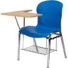   HERCULES Series Blue Shell Chair with Right Handed Laminate Tablet Arm