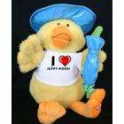 SHOPZEUS Plush Stuffed Duck (Sprinkles) toy with I Love Jeffy pooh T 