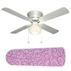   Concepts Pink and Black Swirl E Q Swirls 42 Ceiling Fan with Lamp