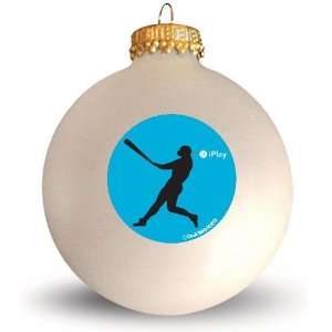  Glass Ornament   iPlay Baseball
