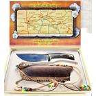   Trail of Tears Collectors Box with Fixed Blade Bone Handle Knife