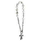 Bracelets   Rosaries Silver Plated Rosary Bracelet with Cross Pendent 