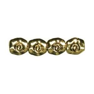   Queen Of The Nile Metal Beads 13mmx12mm Gold Swirl 5/Pkg; 3 Items