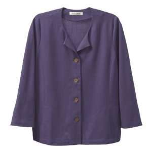   Womens No Hassle Linen 3/4 Sleeved Jacket African Violet 10 Petite