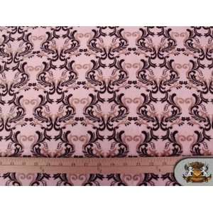 Minky Cuddle Royalty Print   Baby Pink / 60 / Sold By the 