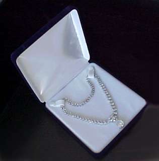 Deluxe XX Large BLUE VELVET Necklace Jewelry Gift Box  