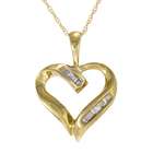   of Diamonds 10k Yellow Gold Baguette Diamond Heart Pendant with Chain