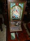   CATHOLIC HOME ALTER REVERSE PAINTED DETAIL STATUE SHADOW BOX & ACC
