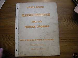 Massey Ferguson 60 Forage Chopper Parts Book  