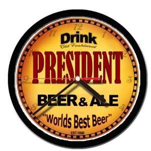 PRESIDENT beer and ale cerveza wall clock
