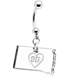  Clear State of South Dakota Belly Ring Jewelry