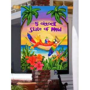   Clock State of Mind Large Flag Parrot Tropical Patio, Lawn & Garden