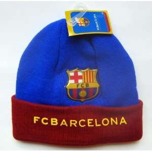 Official Licensed GENUINE Barcelona FC FCB Beanie Hat W/Barcelona Logo 