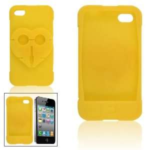   Lemon Yellow Silicone Case w Earbud Wrap for iPhone 4 4G Electronics