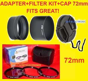 LENS ADAPTER+FILTER KIT+CAP 72mm FUJI S3400 HD FinePix  