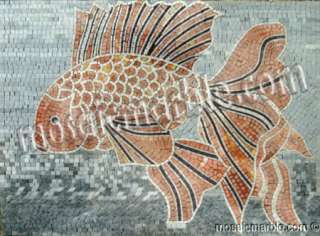 Beautiful Fish Marble Mosaic Bathroom Wall,Floor Inlay 31.2
