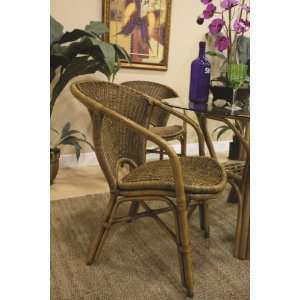 Indoor Rattan & Wicker Arm Chair by Hospitality Rattan   Natural Color 