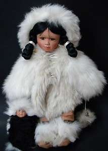 1994 Marie Osmond 18 Porcelain Doll W/ Baby In Papoose Eskimo 