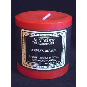  Apples Au Jus Soy Pillar Candle 3 x 3 