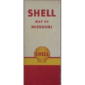  Shell Missouri Gasoline Station Road Map Vintage (1940`s 
