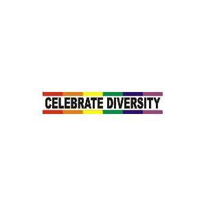  Rainbow Strip Celebrate Diversity Bumper Sticker 
