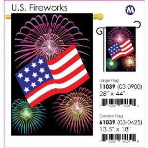  U.S. Fireworks Flag Indoor/outdoor 28 x 44 Patio, Lawn 