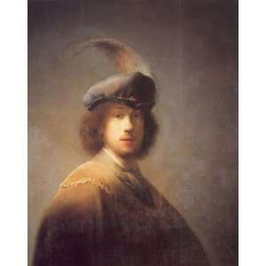  Oil Painting Self Portrait with Plumed Beret Rembrandt 