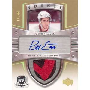 Patrick Eaves 2006 Upper Deck GOLD Rookie Autographed Jersey Card 4/44 