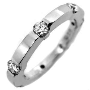   80ct Round Diamond Eternity Ring Band in 18k White Gold (6.5) Jewelry