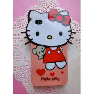  iPhone4 Case Cute Big Head Hello Kitty Back Cover Case for 