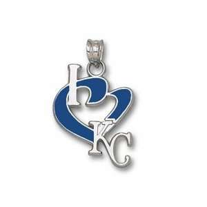 City Royals 3/4 I Heart KC Enamel Pendant   Sterling Silver Jewelry 