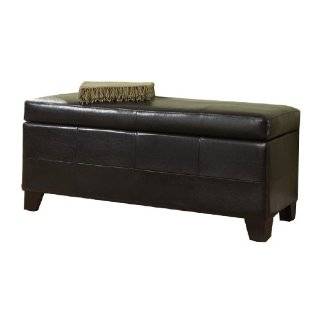  Storage Bench With Tray Table Black Bycast Leather